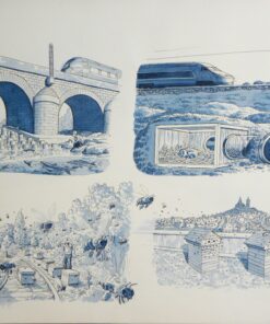 Illustration Originale  Festival Angoulme (2022)  Exposition Pavillon SNCF / Dominique BERTAIL Comic Art