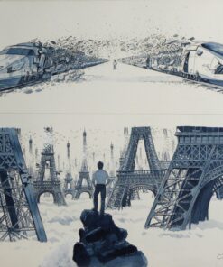 llustration Originale  Festival Angoulme (2022)  Exposition Pavillon SNCF / Dominique BERTAIL Comic Art