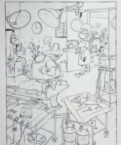 Les Toubibs   Machine  coudre   Planche Originale  Alain Sirvent Comic Art